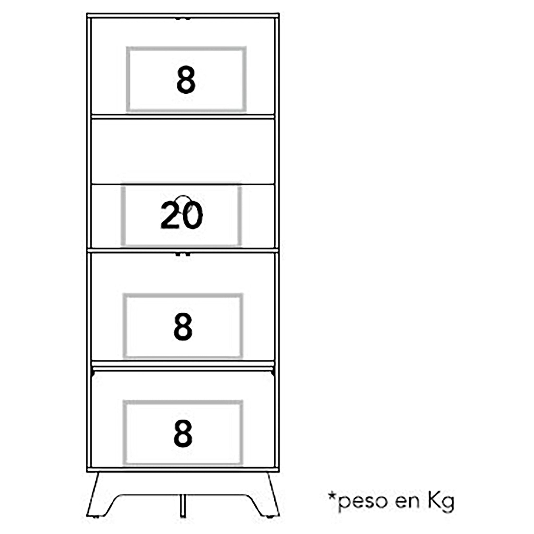 Mueble De Microondas Alto Bi-Color - Duna / Blanco - Muebles de cocina