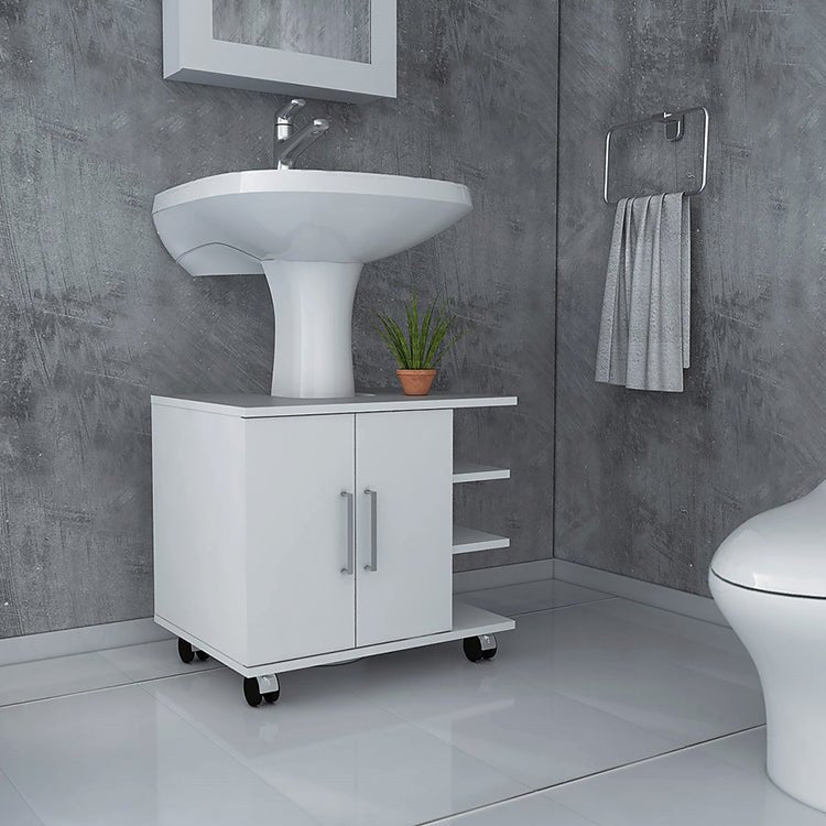 Mueble Optimizador Lavamanos Bath 55 2 Puertas - Blanco - Mueble de baño